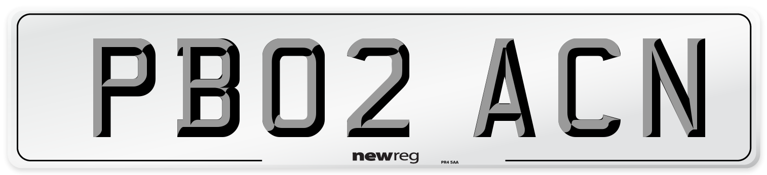 PB02 ACN Number Plate from New Reg